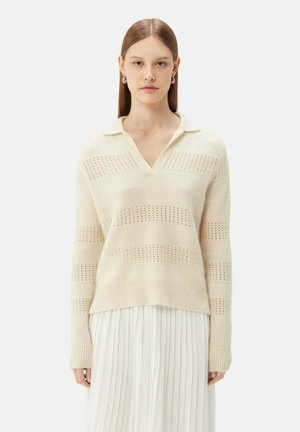 GOBI Cashmere MIXED PATTERN - T-shirt à manches longues - off white