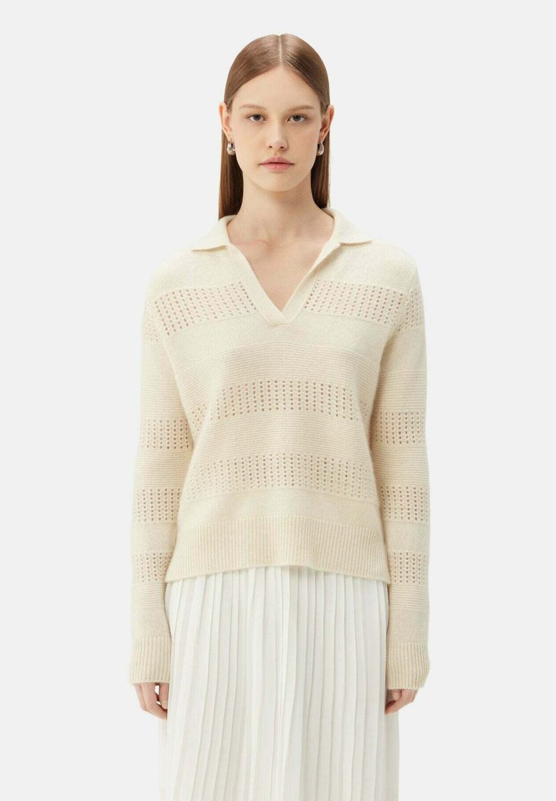 GOBI Cashmere MIXED PATTERN - Långärmad tröja - off white