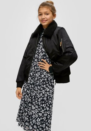 s.Oliver GEMUSTERTES - Jerseyjurk - schwarz