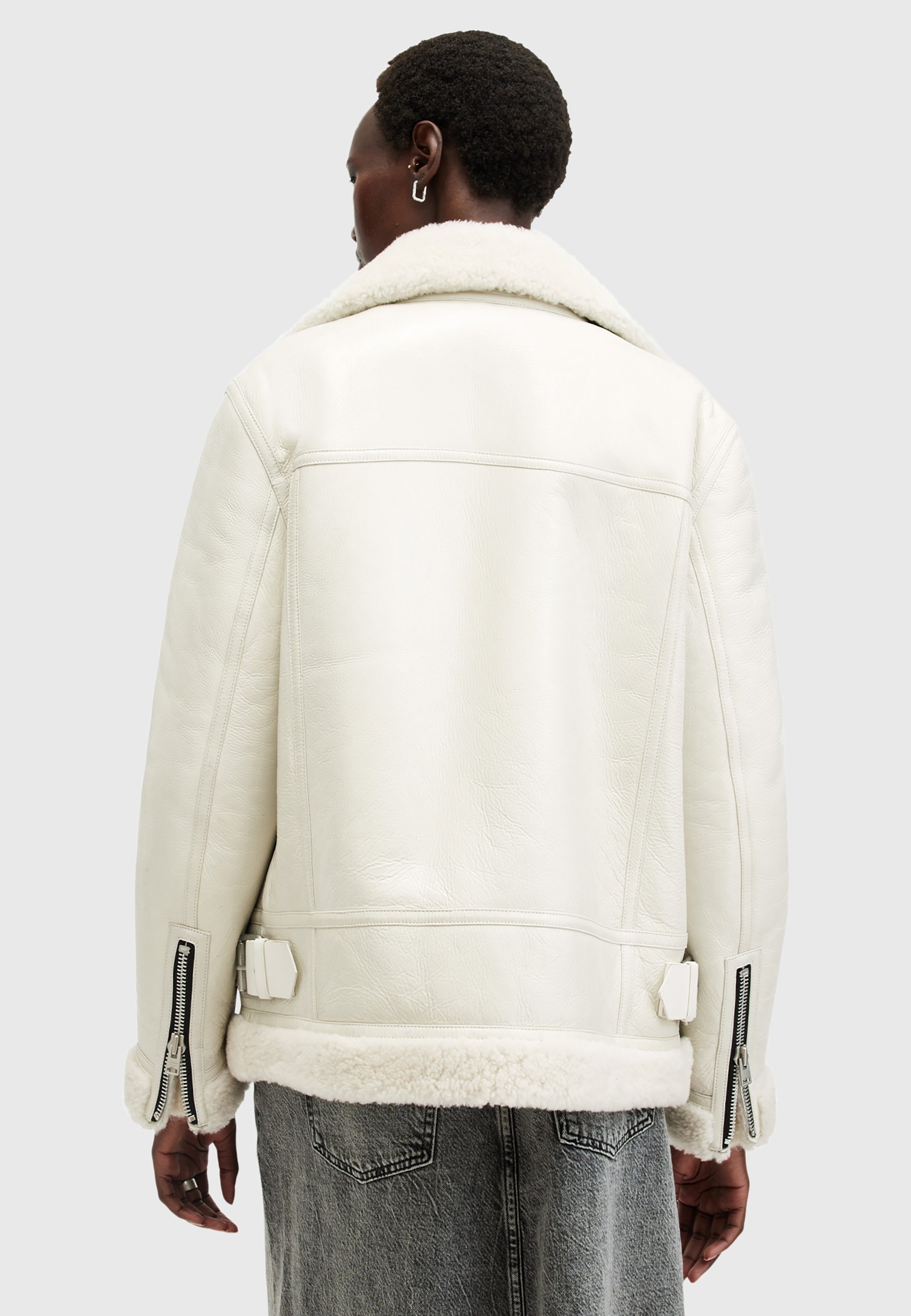 ジャケット・アウター 00s archive white leather jacket Men's Cafe Racer White Leather Jacket - AU LeatherX