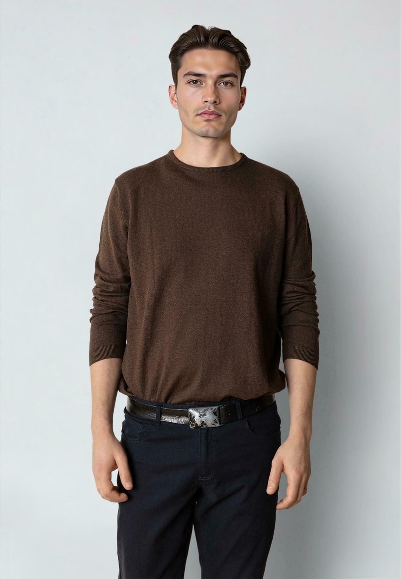 Clean Cut Copenhagen CLAUDE CREWNECK - Jersey de punto - brown melange