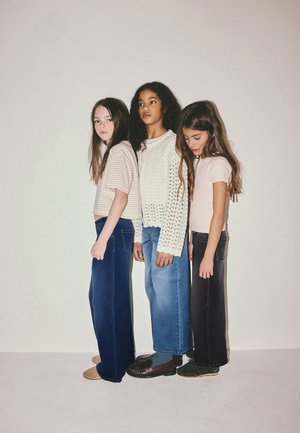 THE SET, REGULAR FIT - 3 PACK WIDE LEG PULL ON JEGGINGS . - Straight leg -farkut - dark blue mid blue black denim