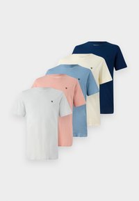 JPRBRODY TEE CREW 5 PACK - T-shirts - rose tan/vanilla ice/faded denim/pageant blue/grout