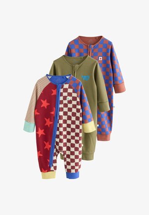 Next, REGULAR FIT - TWO WAY ZIP BABY SLEEPSUIT 3 PACK . - Grenouillère - multi checkerboard