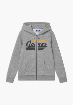 JJELOGO ZIP HOOD - Sweat zippé - light grey melange