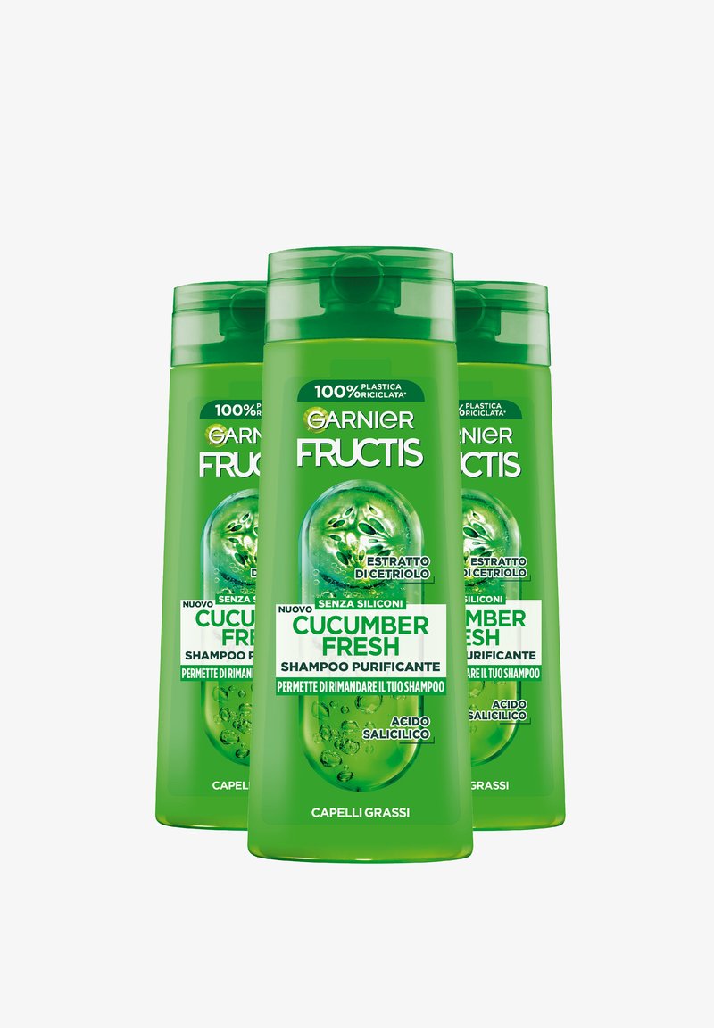 Garnier - FRUCTIS SHAMPOO CUCUMBER FRESH, SHAMPOO PURIFICANTE PER CAPELLI GRASSI, 250 ML - 3 PACK - Shampoo, Ingrandire
