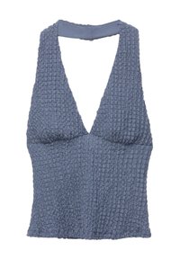 CREASED-EFFECT - HALTER - Linne - dark blue