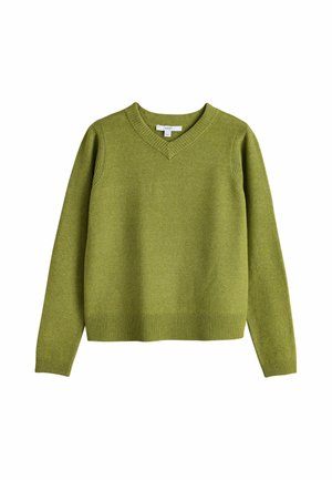 Next, SUPERSOFT V-NECK LONG SLEEVE JUMPER - Striktrøje - green