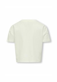 T-shirt court à manches courtes en coton vert clair. Texture lisse avec un design simple et un col rond. Pas de logos ni de motifs visibles.