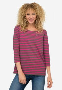 LAURASØN REGULAR FIT RINGEL RUNDHALS 3/4-ÄRMEL - Longsleeve - red
