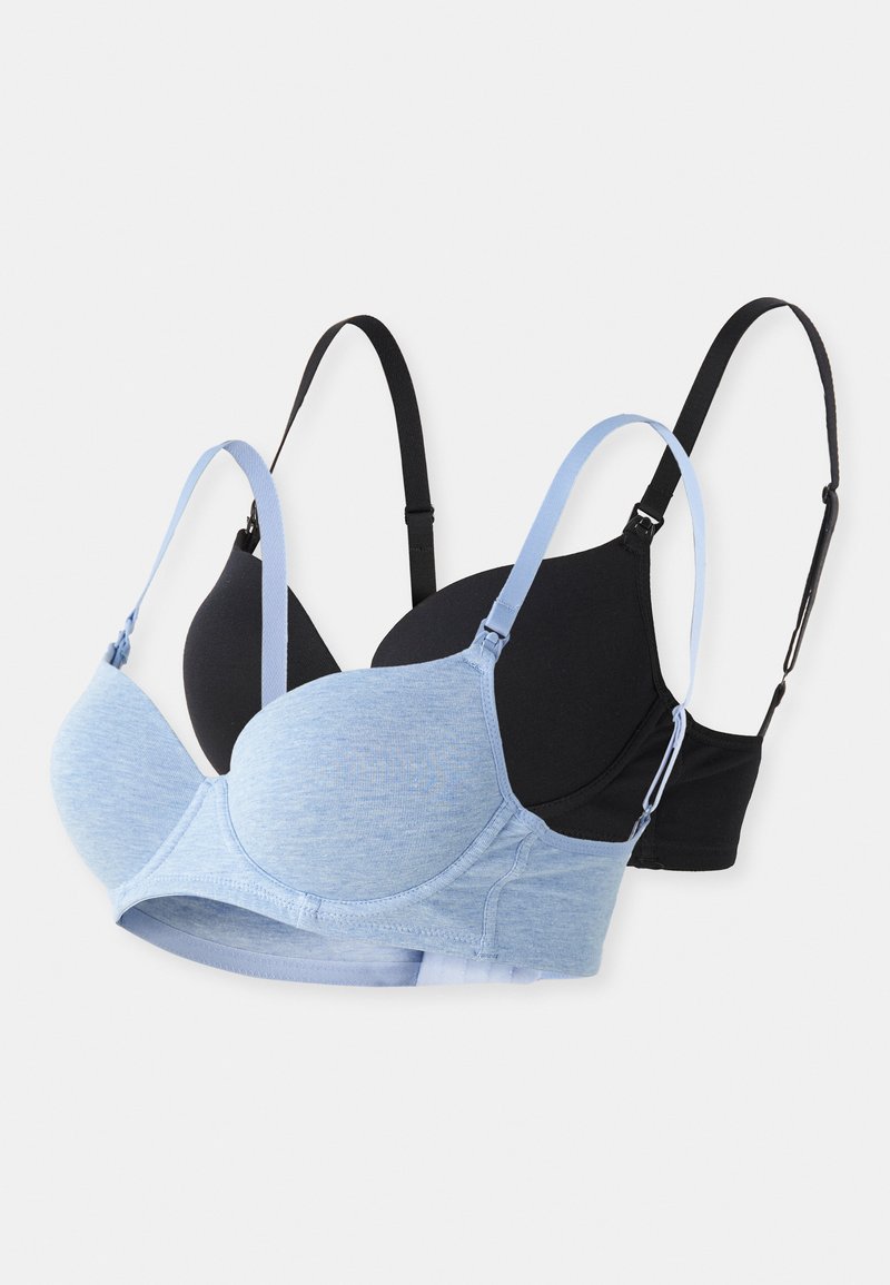 Anna Field MAMA 2 PACK - Tričková podprsenka - black/mottled blue
