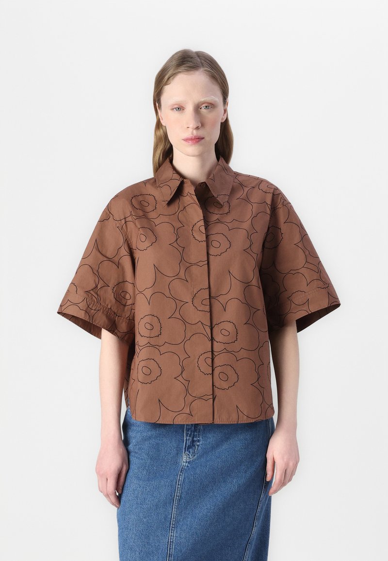 Marimekko STANDARDI PIIRTO UNIKKO  - Button-down blouse - dark brown\black