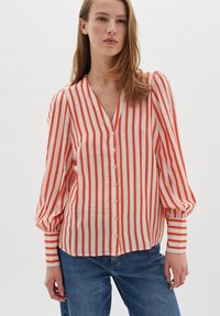 InWear - TILLOIW  - Button-down blouse - whisperwhite tomato stripe Thumbnail Image 1