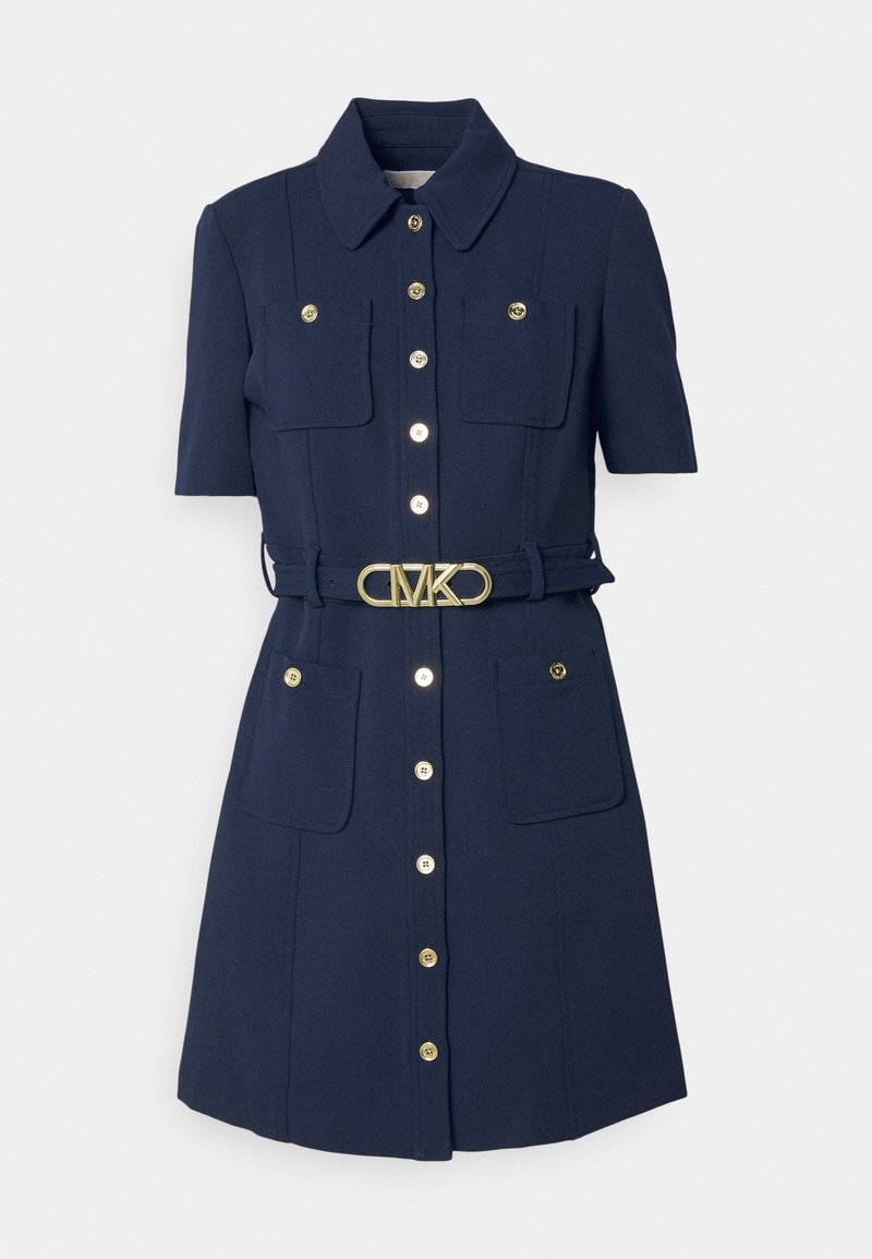 slim fit dress slacks Blake Navy Ponte Jersey Midi Dress – Finery London main image 0