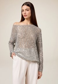 TRAFORATA CON PAILLETTES - Trui - grigio