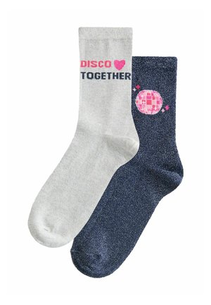 Next, DISCO TOGETHER SLOGAN SPARKLE ANKLE SOCKS 2 PACK . - Socken - navy blue   silver