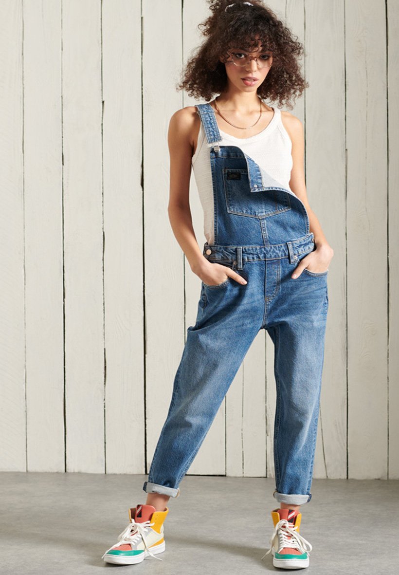 Superdry Tuinbroek - light-blue denim/Lichtblauw - Zalando.nl