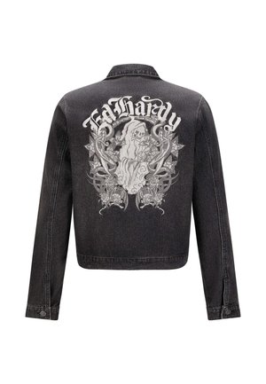 Ed Hardy, FLAMING SKULL - Jeansjacke - black