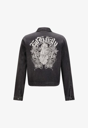 Ed Hardy, FLAMING SKULL - Jeansjacke - black