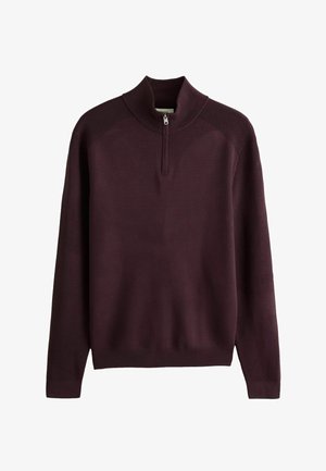 Next, REGULAR FIT - SLIM FIT QUARTER ZIP JUMPER - Džemper - dark purple