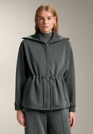 LONG BRUSHED  WITH ADJUSTABLE WAIST AND COLLAR  - Zip-up sweatshirt - grey