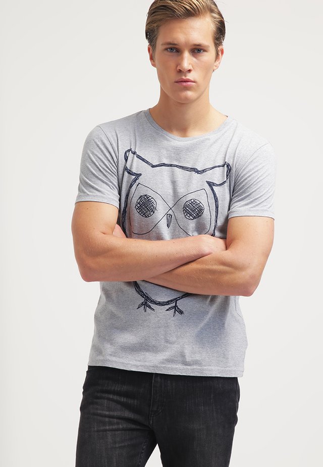 ALDER BIG OWL TEE - Print T-shirt - grey melange