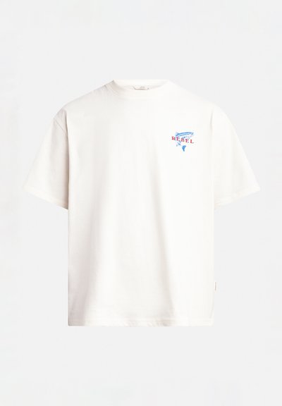 ABRAHAM BOXY FIT - T-shirt imprimé - snow white fish