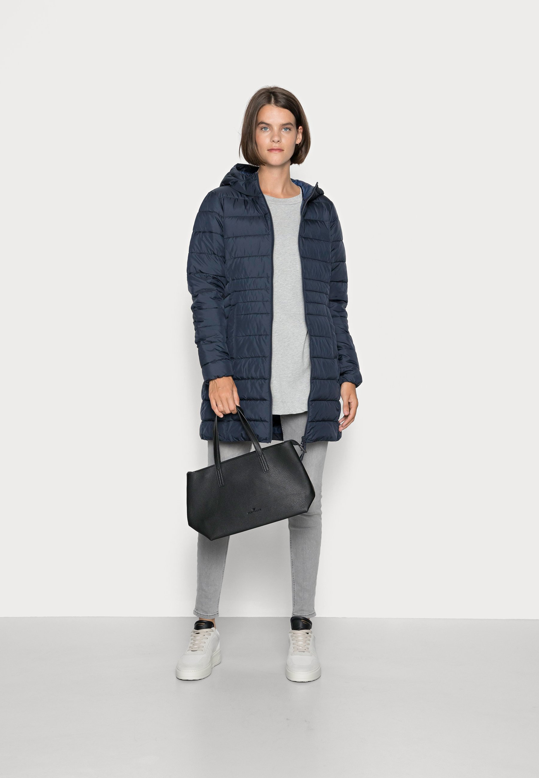 denim puffer coat