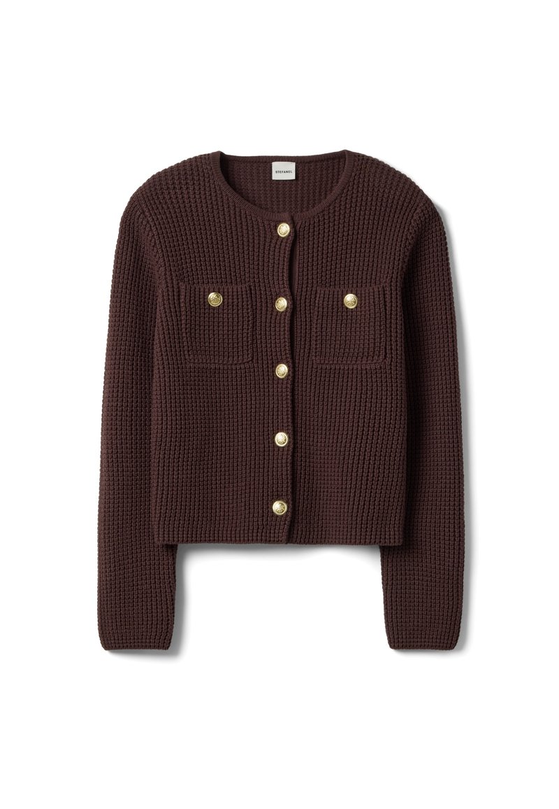 Stefanel REGULAR FIT WITH BUTTONS. - Gilet - tobacco brown/marron ...
