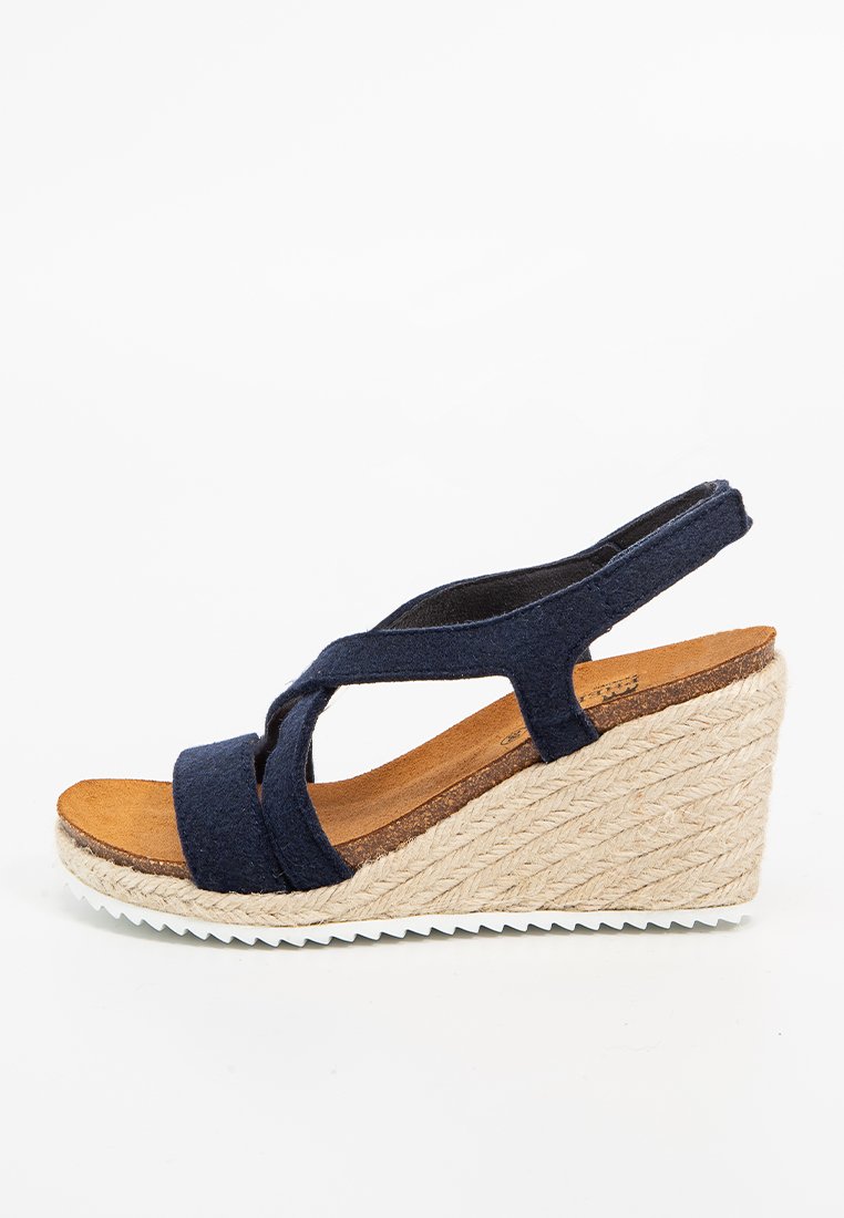 Shepherd Sandalen met sleehak donkerblauw