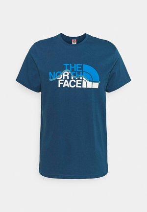 MOUNTAIN LINE TEE - Print T-shirt - monterey blue/white