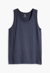 Top senza maniche di colore blu navy di Levi's con scollatura rotonda e piccolo logo applicato sul lato sinistro del petto.