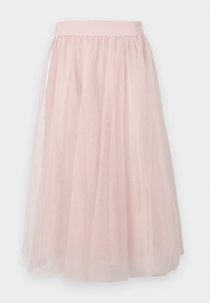 Falda de tul rosa claro con un diseño suave y fluido. Cuenta con una cintura elástica y una textura delicada y translúcida, ideal para un estilo en capas.