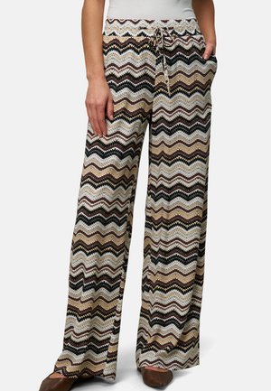 MIT CHEVRON MUSTER - Trousers - beigeblack