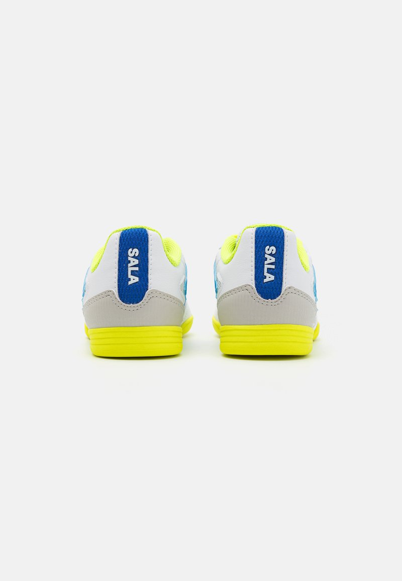 Chaussures De Sport Adidas SUPER SALA II INDOOR - Taille UK Toutes, Couleur Blanc Nuage/bleu Royal/jaune, Neuf Avec Emballage