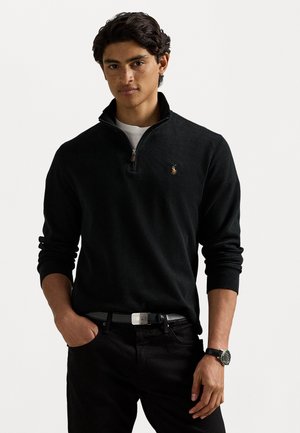 ESTATE RIB QUARTER ZIP PULLOVER - Svetrík - black