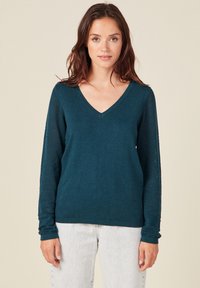 BONOBO Jeans MIT LANGEN ÄRMELN - Strickpullover - bleu canard