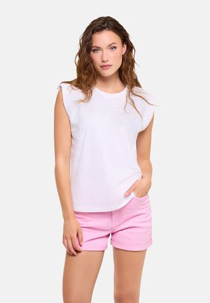 Koala Bay, KOALA BAY CAMISETA BORDADO TROPICAL EN BLANCO - PATCHAN - Top - blanco