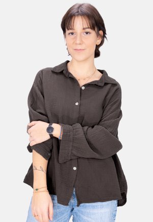 SASHA MUSSELIN OVERSIZED - Hemdbluse - mokka