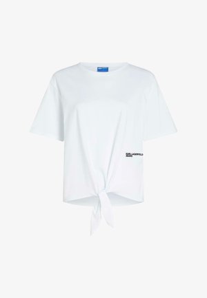 Karl Lagerfeld Jeans, KLJ REGULAR TIED TEE - Μπλουζάκι με στάμπα - white