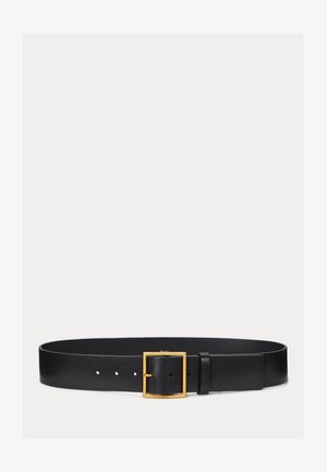 Polo Ralph Lauren SQUARE-BUCKLE WIDE LEATHER BELT - Opasok - black