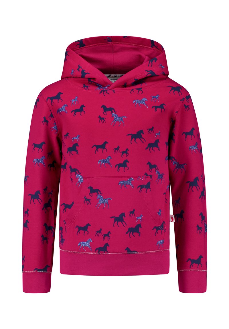 Salt and Pepper AOP GLITTER HORSE - Hoodie - very berry