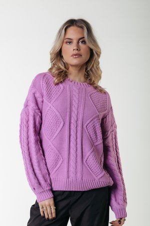 OLIVIA CABLE - Jumper - violet pink