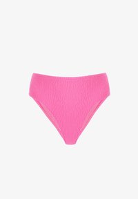 Niewybrane, różowe, pastelowe figi kąpielowe z wysokim stanem