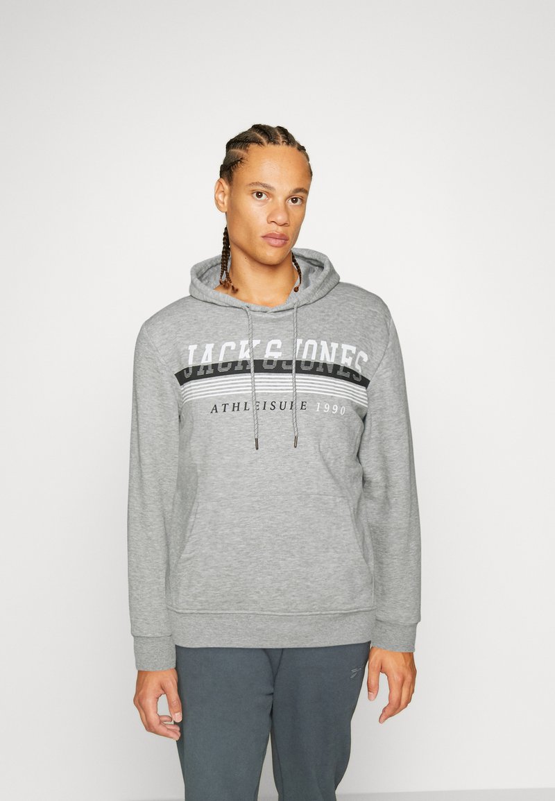 Jack & Jones JJIRON HOOD - Sudadera - light grey melange