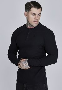 HENLEY - Langarmshirt - black