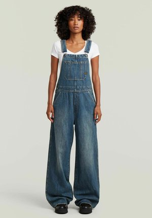 G-STAR, STRAIGHT LEG DUNGAREE - Denim tuinbroek - antique faded greenschist