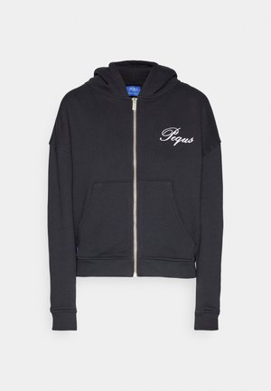 CROPPED HANDWRITTEN LOGO ZIP HOODIE - Mikina na zip - black