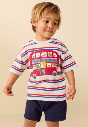 Next, REGULAR FIT - SHORT SLEEVE APPLIQUÉ T-SHIRT  . - T-shirt imprimé - blue white stripe london bus