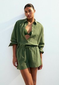 New Look - DRAWSTRING WAIST SLUBBED - Shorts - khaki Thumbnail Image 1